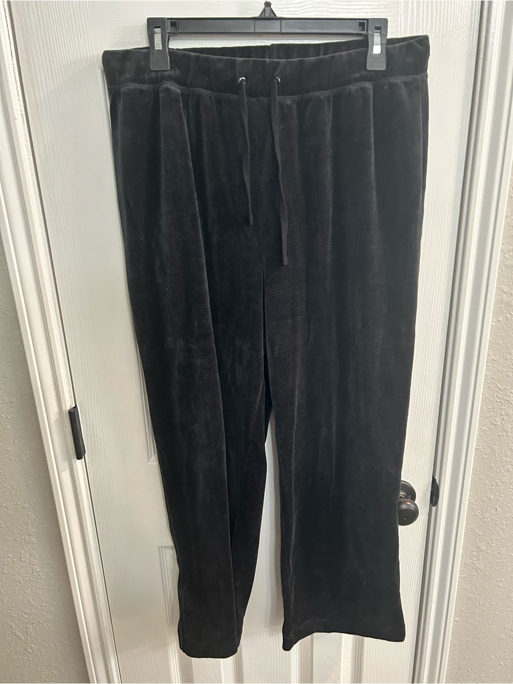 Tickled Pink Fuda Black Pull On Velour Pants XL